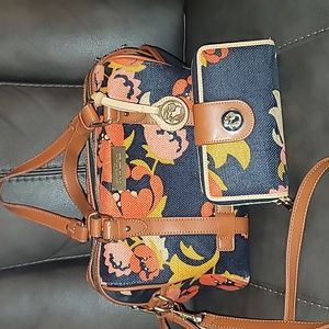 Gently Used Spartina 449 Handbag with Crossbody Strap and Matching Wallet